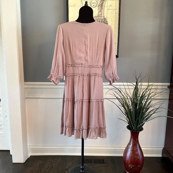 Dusty Pink Ruffle Tiered Dress by Mikarose - Picture 5 of 10